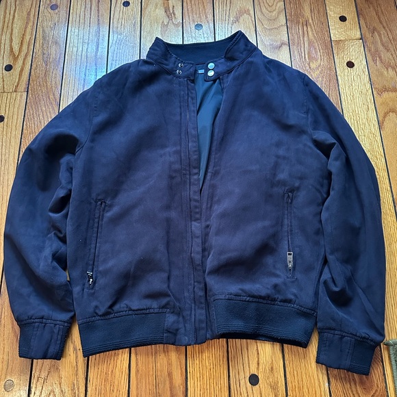 Men’s Mango Navy Suede Jacket - Picture 1 of 4